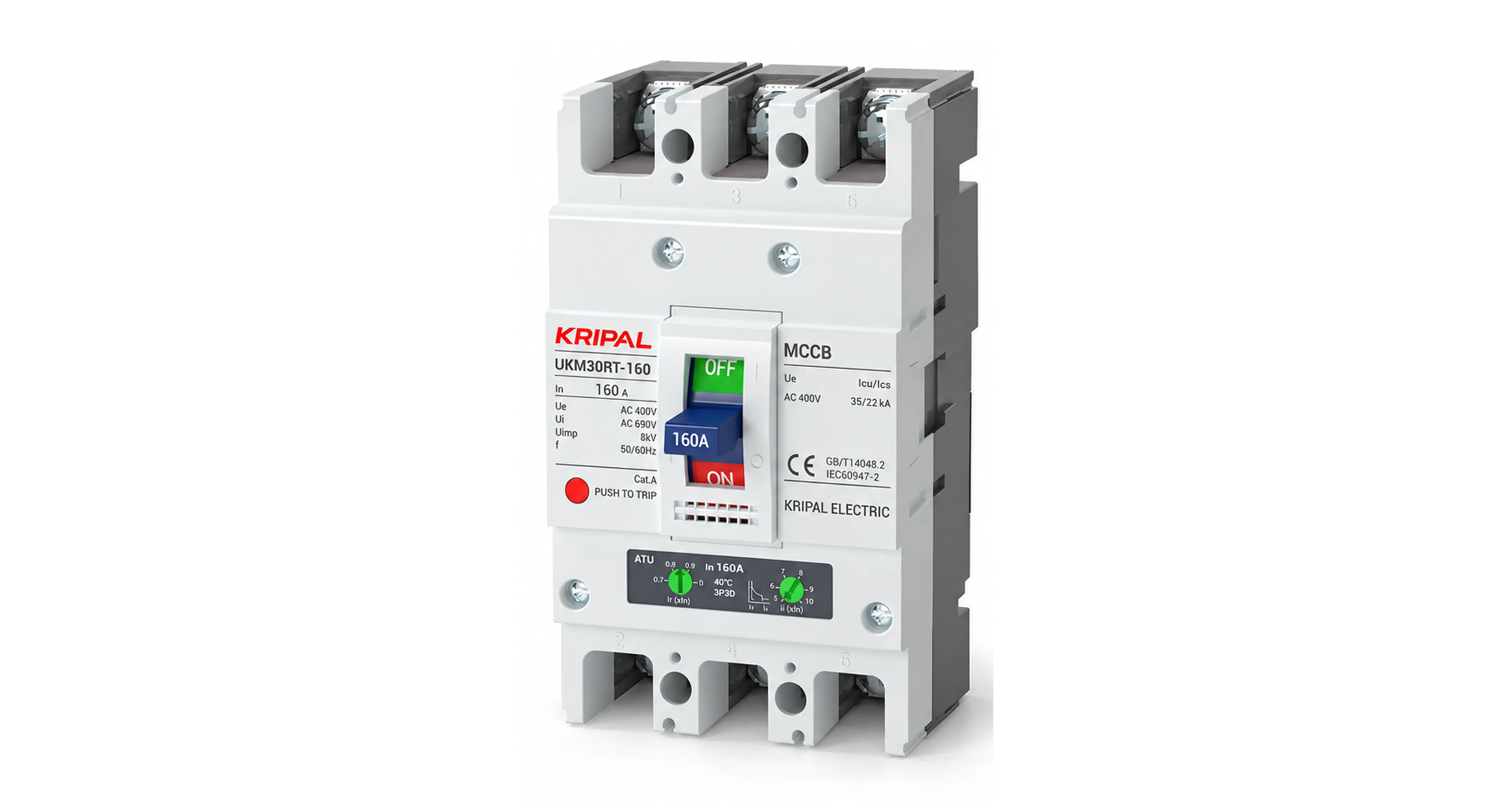 KRIPAL UKM-30RT (160A) (CE, IEC:60947-2 & GB/T 14048.2 CERTIFIED)